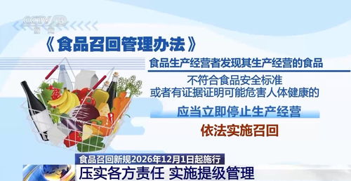 食品召回新規(guī)12月1日起施行 時限壓縮、懲戒升級，為舌尖安全再上“緊箍咒”